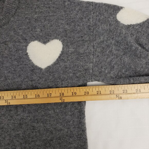 Madewell XXS Alpaca Blend Sweater Heather Gray White Hearts Top Wool Womens - Picture 6 of 13